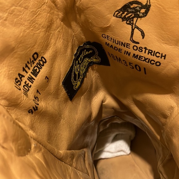 J.B. Dillon ostrich western cowboy boots chocolate brown color Size 11.5 D width - Picture 9 of 12